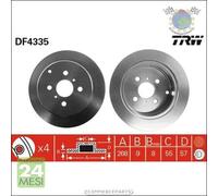 Kit coppia dischi freno TRW Posteriore per LIFAN 620 TOYOTA COROLLA YARIS PRIUS