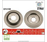 Kit coppia dischi freno TRW Posteriore per MINI