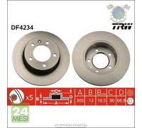 Kit coppia dischi freno TRW Posteriore per NISSAN INTERSTAR OPEL MOVANO A RENAU