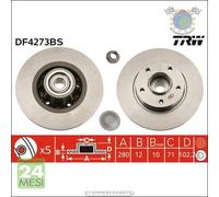 Kit coppia dischi freno TRW Posteriore per NISSAN PRIMASTAR OPEL VIVARO A RENAU