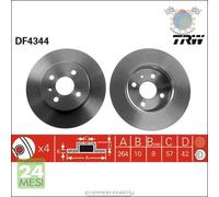 Kit coppia dischi freno TRW Posteriore per OPEL MERIVA A ASTRA H COMBO