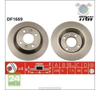 Kit coppia dischi freno TRW Posteriore per SAAB 9000 900