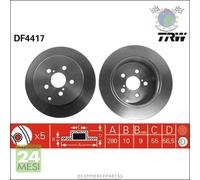 Kit coppia dischi freno TRW Posteriore per TOYOTA AVENSIS #b3