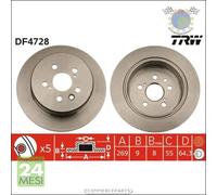 Kit coppia dischi freno TRW Posteriore per TOYOTA CELICA CARINA