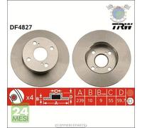 Kit coppia dischi freno TRW Posteriore per TOYOTA COROLLA #c3