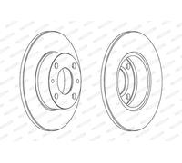 Dischi freno FERODO DDF083 anteriore, pieno, 2 Pezzo