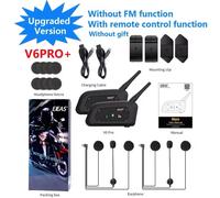 KIT COPPIA INTERFONO AURICOLARE MICROFONO BLUETOOTH BTX EJEAS V6 PRO PER MOTO