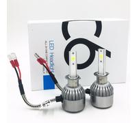 KIT COPPIA LAMPADA AUTO MOTO COB HB3 LED 7600LM 72W 6000K BIANCO FREDDO