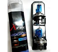 KIT COPPIA LAMPADE ALOGENE H4 P43T 12V 55W X-TEC LUCE BIANCA 4000K PER AUTO H4