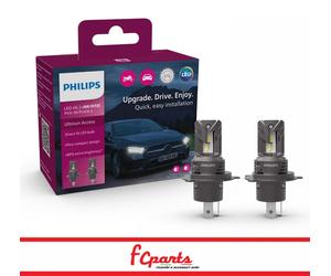 KIT COPPIA LAMPADE H4/H19 LED PHILIPS 6000K LUCE BIANCA FREDDA PLUG AND PLAY