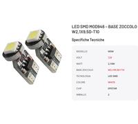 KIT COPPIA LAMPADINE LED SMD 12V W5W 2,10W 6000K W2,1X9 BIANCO RIATEC