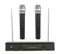KIT COPPIA MICROFONI PROFESSIONALI WIRELESS CON CENTRALINA VHF BICANALI VHF200