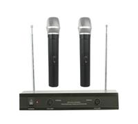 KIT COPPIA MICROFONI PROFESSIONALI WIRELESS CON CENTRALINA VHF BICANALI VHF200