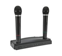 KIT COPPIA MICROFONI WIRELESS BASE RICEVITORE PROFESSIONALE KARAOKE FESTA