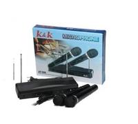 Kit coppia microfoni wireless base ricevitore professionale karaoke festa