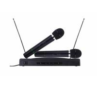 Kit coppia microfoni wireless base ricevitore professionale karaoke festa