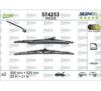 VALEO Silencio Tergicristalli VM208 Kit of Spazzole Tergicristallo Originali Convenzionali Optimum Aerodynamic con Spoiler 550mm/525mm Anteriore Confezione da 2 574253