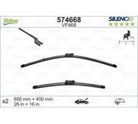 VALEO Silencio Tergicristalli VF468 Kit di Spazzole tergicristallo originali Flat Blade ad Alte Prestazioni, Maggior Visibilità su Strada 650mm/400mm Anteriore Confezione da 2 574668