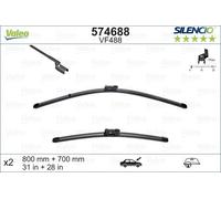 Spazzola tergicristallo VALEO Silencio Xtrm VF488, 800/700mm, Anteriore, 2 Pezzo