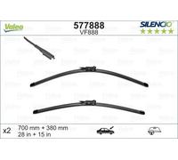Spazzola tergicristallo VALEO Silencio Xtrm VF888, 700/380mm, Anteriore, 2 Pezzo