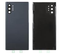 (KIT) Copri Batteria + biadesivo + lente compatibile con Samsung Galaxy Note 10 Plus N975F N975 Ricambio Vetro Posteriore Back REAR Cover Retro Scocca adesivo + lente obbiettivo CAMERA (Nero)