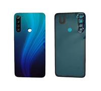 (KIT) Copri Batteria + biadesivo + lente compatibile per XIAOMI REDMI NOTE 8 / M1908C3JG M1908C3JE M1908C3JH n.1 retro Posteriore Back Cover Retro Scocca + adesivo + lente con cornice (Blu)