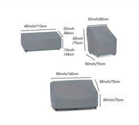 Kit Copri Mobili da Esterno 210D Grigio per Divano Giardino 4 Pezzi Antipolvere