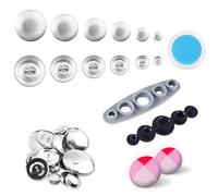 Kit Copribottoni 120 Pezzi con 6 Dimensioni e 2 Strumenti di Installazione per Creare Bottoni in Tessuto per Amanti del Fai Da Te