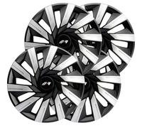 Simoni Racing TEC/16SB Set 4 Copricerchi Tecna 16 Pollici, copriruota Auto Nero e Silver