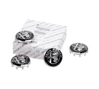KIT COPRIMOZZO RUOTA PER ALFA ROMEO GIULIA STELVIO BIANCO E NERO ORIGINALE 71808019