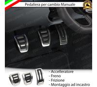 KIT COPRIPEDALI COPRI PEDALI PEDALIERA IN ALLUMINIO AUDI A4 B6 PLUG AND PLAY