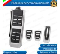 KIT COPRIPEDALI COPRI PEDALI PEDALIERA IN ALLUMINIO AUDI A6 4G STILE SLINE AVANT