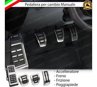 KIT COPRIPEDALI COPRI PEDALI PEDALIERA IN ALLUMINIO SKODA SUPERB MK3 ANTISCIVOLO
