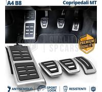 Kit COPRIPEDALI Sportivi per Audi A4 B8 MANUALE Pedaliera in Alluminio e Gomma