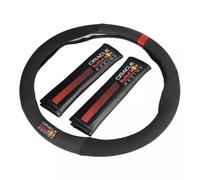 Kit Coprivolante + Passacintura per auto Powerbar Nero/Rosso antiscivolo sportiv