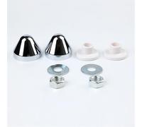 Kit copriwater e fissaggio a parete per bagno con serbatoi integrati in resistente plastica ABS e ferro zincato con finitura cromata lucida (cromato)