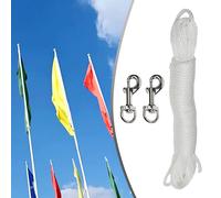 Kit corda palo bandiera alta qualità 38 piedi corda halyard con clip nylon nero