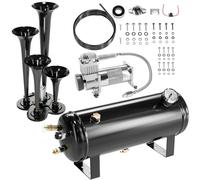 Kit corno treno 4 trombe da 150 dB compressori d'aria da 200 PSI 12 V con serbatoio, kit corno d'aria super forte con serbatoio d'aria da 2,64 galloni, tromba del treno per camion, jeep
