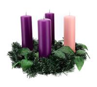 Kit corona Avvento candele liturgiche opache 20x6 cm