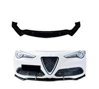 Kit Corpo Labbro Paraurti Anteriore per Alfa Romeo Stelvio 2017 2018 2019 2020 2021 2022 2023+, Protezione Aerodinamiche Esterne Accessorio Anticollisione,Gloss Black