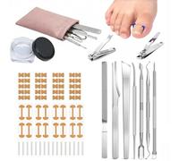 Kit correttore per unghie incarnite con strumenti di lima e sollevamento, cura professionale per pedicure per unghie incarnite, set per la correzione dell'unghia del piede per uomini, donne e anziani