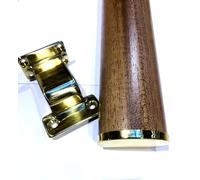 kit corrimano art. 91B Ayous tinta noce mm.55x40 completo di 3 supporti e 2 finali con finitura ottone lucido.