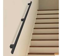 Kit corrimano di sicurezza moderno nero in ferro battuto, per interni ed esterni, montaggio a parete, set completo, opzioni di lunghezza: 1 m, 2 m, 5 m (480 cm)