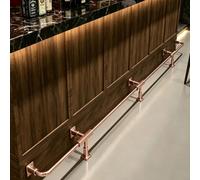 Kit Corrimano Per Bar Con Tubi Quadrati in Acciaio Inossidabile, Kit Staffe Combinate Per Montaggio A Pavimento Per Bar, Per Corrimano Con Tubi Quadrati Da Banco,Rose gold,370cm/12.1ft