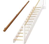 Kit corrimano per gradini interni, asta di supporto in legno di pino per scale, corridoi e loft, installazione completa da 0,3 m a 6,1 m, per la sicurezza degli anziani