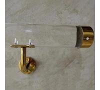 Kit corrimano per scale in acrilico trasparente, antiscivolo, per scale, disponibile in lunghezze da 0,9 m a 6,1 m, staffa dorata, elegante design in cristallo per una decorazione sicura della casa