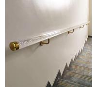 Kit corrimano per scale in acrilico trasparente con tappi terminali e staffe, ringhiera di sicurezza per scale interne ed esterne, maniglione da parete