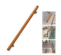 Kit corrimano per Scale in Legno Antiscivolo - Ringhiera Rotonda da 3 Piedi con staffe a Parete, Asta di Supporto di Sicurezza per soppalchi Interni e Anziani, ringhiera Resistente per Corri
