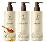 Kit Cortesia B&B Bagno Albergo Hotel 1x Doccia Shampoo, 1x Igiene Intima e 1x Sapone Mani Dispenser 380ml + 3 Staffe a muro incluse (3x Dispenser 380ml)
