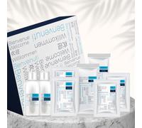 Kit Cortesia B&B Benvenuti Box con 8 Pezzi per 2 Persone Set Cortesia Bagno B&B con 2 Saponette, 2 Flacomi Doccia Shampoo, 1 Cuffia Doccia Monouso, 1 Set Vanity, 2 Bustine Igiene Intima (20)